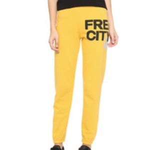 Freecity Yellow “Lemon” Sweatpants Small